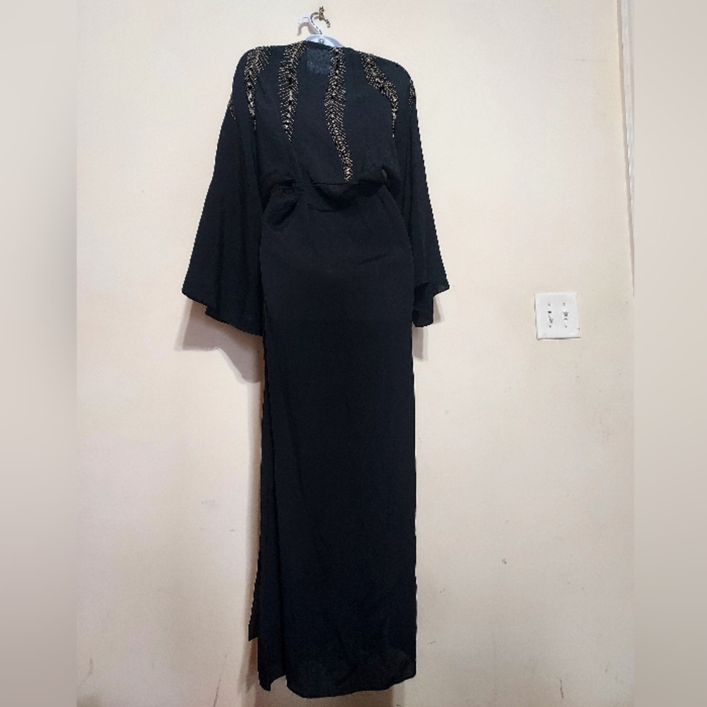 Zara Zw Collection Elegant Embroidered Beading Long Wrap Dress - Picture 10 of 13